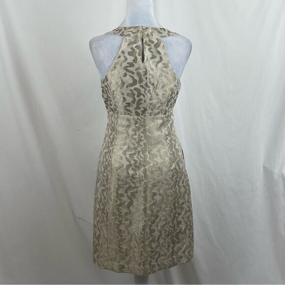 Anthropologie Etcetera Metallic Gold FairyCore Glam Dress NWT Size 6 - Picture 5 of 12